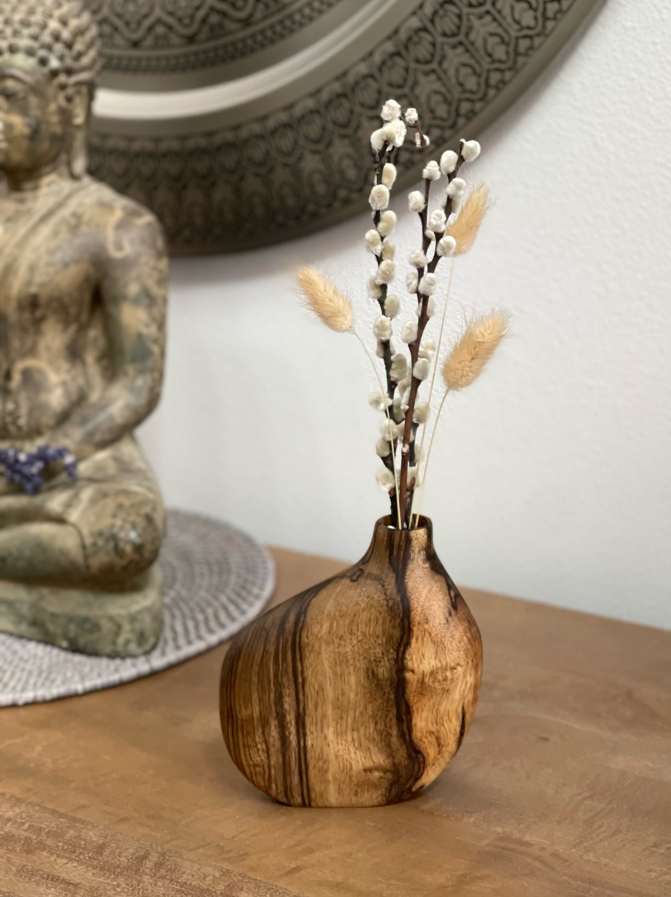 Small Black Limba Dried Flower Vase