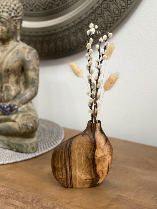 Small Black Limba Dried Flower Vase