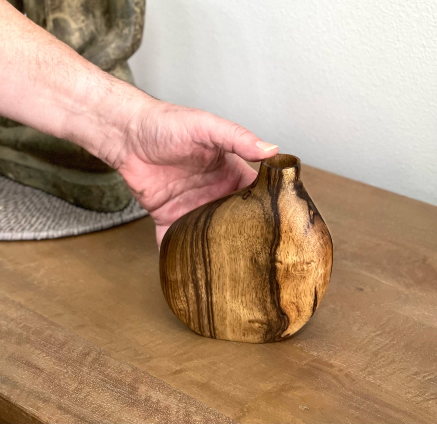 Small Black Limba Dried Flower Vase